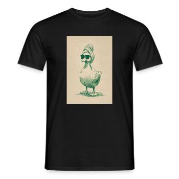 Canard turban vintage - T-shirt homme - noir - Devant - AI Model Male 178 light (178cm)