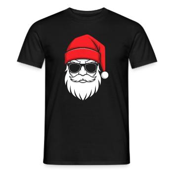 Cool Santa with beard and sunglasses - Men's T-Shirt - black - Front - AI Model Male 178 light (178cm)