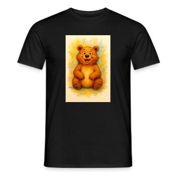 Joy Bear in Watercolor - Men's T-Shirt - black - Front - AI Model Male 178 light (178cm)