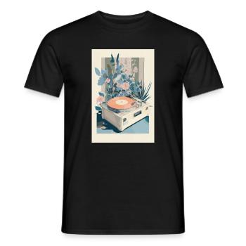 Rétro Bloom Vinyl Dream - T-shirt homme - noir - Devant - AI Model Male 178 light (178cm)