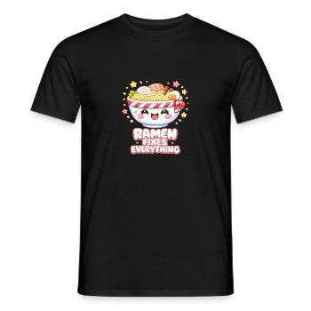 Ramen fixes everything - Männer T-Shirt - Schwarz - Vorne - AI Model Male 178 light (178cm)