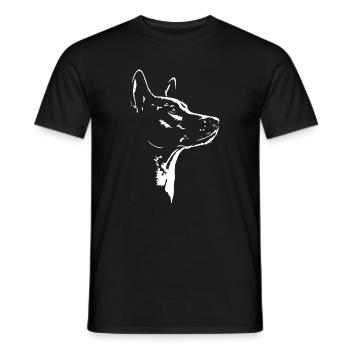 Basenji Silhouette Hunde Hund Wilsigns - Männer T-Shirt - Schwarz - Vorne - AI Model Male 178 light (178cm)