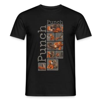 Cute Baby Monkey Gives Fist Punch Monkey Punch - Men's T-Shirt - black - Front - AI Model Male 178 light (178cm)