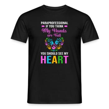 Paraeducator Teacher Assistant Paraprofessional - Men's T-Shirt - black - Front - AI Model Male 178 light (178cm)