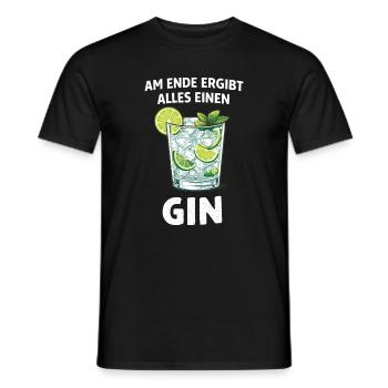 Am Ende ergibt alles einen Gin – Spruch - Männer T-Shirt - Schwarz - Vorne - AI Model Male 178 light (178cm)