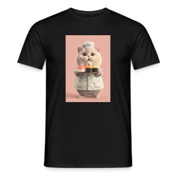 Pastel Sushi Chef Katze - Männer T-Shirt - Schwarz - Vorne - AI Model Male 178 light (178cm)