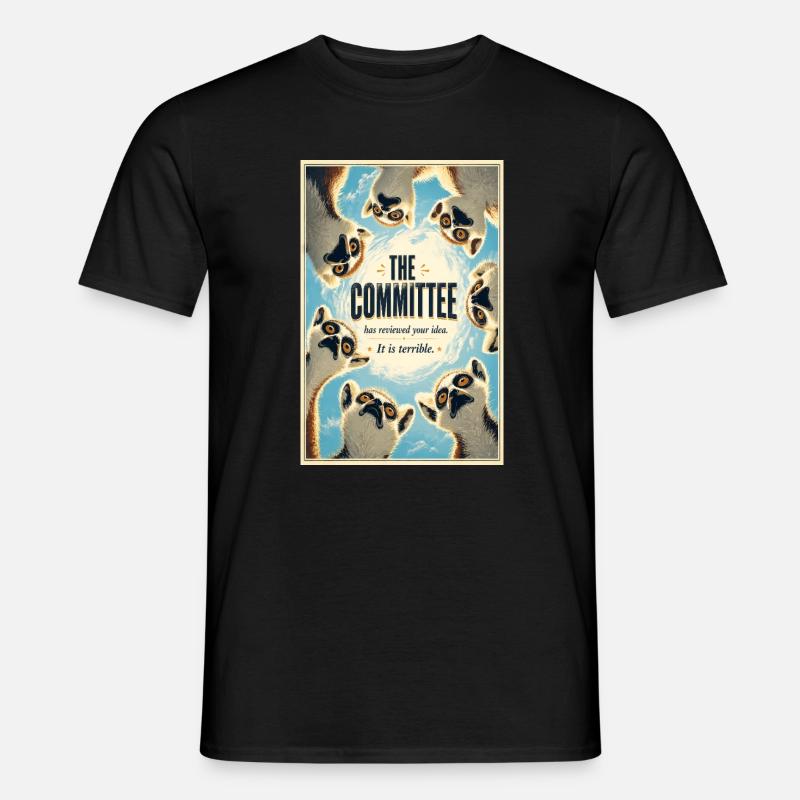 Das Komitee-Lemurs-Plakat - Männer T-Shirt - Schwarz