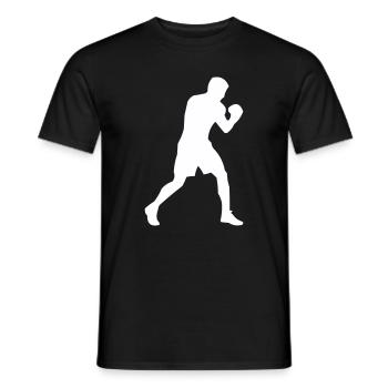 Boxer-Silhouette in Bewegung - Männer T-Shirt - Schwarz - Vorne - AI Model Male 178 light (178cm)