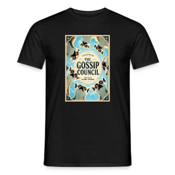 Der Gossip Council: Vintage Dog Circle - Männer T-Shirt - Schwarz - Vorne - AI Model Male 178 light (178cm)