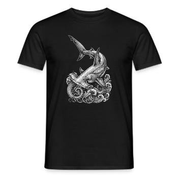 hammerhead shark design - Men's T-Shirt - black - Front - AI Model Male 178 light (178cm)