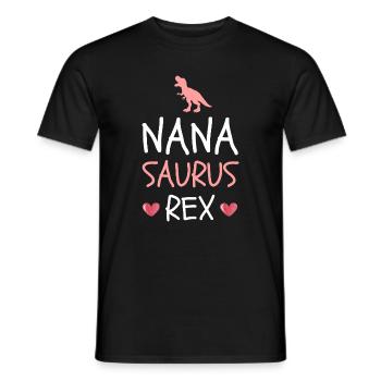Nanasaurus Rex Cute Nana Dinosaur Grandma Mother's - Men's T-Shirt - black - Front - AI Model Male 178 light (178cm)