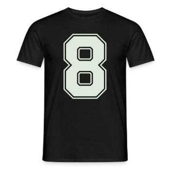 8 - Männer T-Shirt - Schwarz - Vorne - AI Model Male 178 light (178cm)