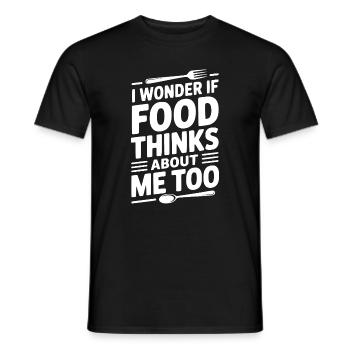 I Wonder If Food Thinks About Me Too - Men's T-Shirt - black - Front - AI Model Male 178 light (178cm)