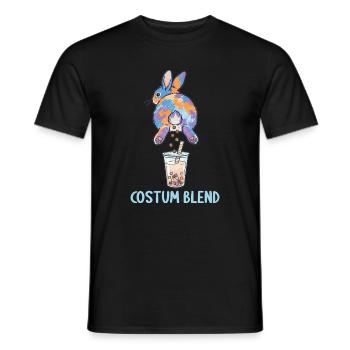 Bubble Tea Boba Drôle de Lapin mignon - T-shirt homme - noir - Devant - AI Model Male 178 light (178cm)