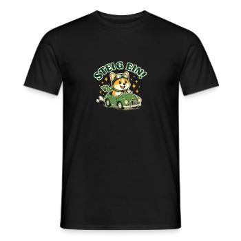 Steig ein! Corgi im Auto - Männer T-Shirt - Schwarz - Vorne - AI Model Male 178 light (178cm)