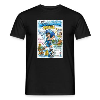 Der Wassermann – die Lösung eimerweise - Männer T-Shirt - Schwarz - Vorne - AI Model Male 178 light (178cm)