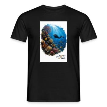 Azzo Unterwasser-Abenteuer - Männer T-Shirt - Schwarz - Vorne - AI Model Male 178 light (178cm)