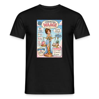 Waage - Zwei Optionen, drei Stunden Entscheidung - Männer T-Shirt - Schwarz - Vorne - AI Model Male 178 light (178cm)