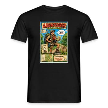 Abenteurer – immer ausgetretene Pfade verlassen - Männer T-Shirt - Schwarz - Vorne - AI Model Male 178 light (178cm)