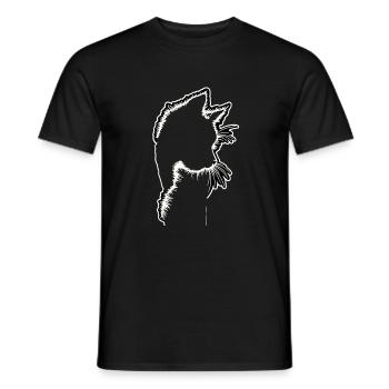 Cat Silhouette | Minimalist Design - Men's T-Shirt - black - Front - AI Model Male 178 light (178cm)