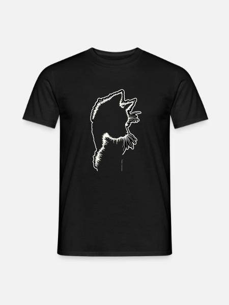 Katzensilhouette | Minimalistisches Design - Männer T-Shirt - Schwarz