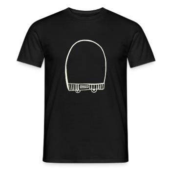 White cap - Men's T-Shirt - black - Front - AI Model Male 178 light (178cm)