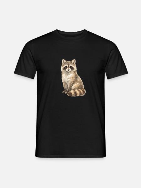 Raccoon in the dream forest - Men's T-Shirt - black