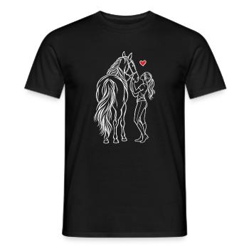 Horse Girl Riding Pony Rider - Men's T-Shirt - black - Front - AI Model Male 178 light (178cm)