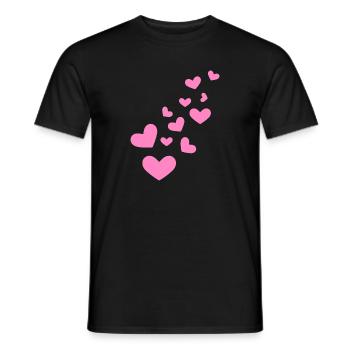 Hearts heart pattern gift - Men's T-Shirt - black - Front - AI Model Male 178 light (178cm)
