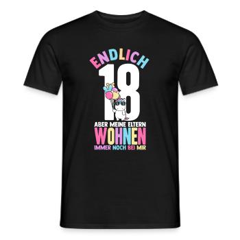 Endlich 18 Geburtstag Party Feiern Geschenk Geburt - Männer T-Shirt - Schwarz - Vorne - AI Model Male 178 light (178cm)
