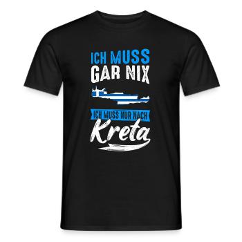 Ich Muss Gar Nix Ich Muss Nur Nach Kreta Urlauber - Männer T-Shirt - Schwarz - Vorne - AI Model Male 178 light (178cm)