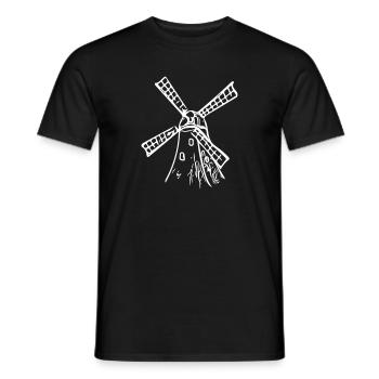 Moulin à vent vintage classique - T-shirt homme - noir - Devant - AI Model Male 178 light (178cm)