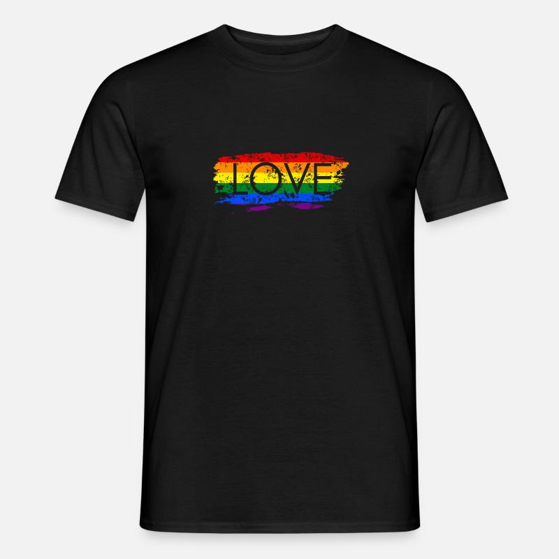 LGBTQ Pride Regenbogen Liebe - Männer T-Shirt - Schwarz