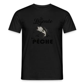 la légende de la pêche t-shirt pêcheur cadeau - T-shirt homme - noir - Devant - AI Model Male 178 light (178cm)