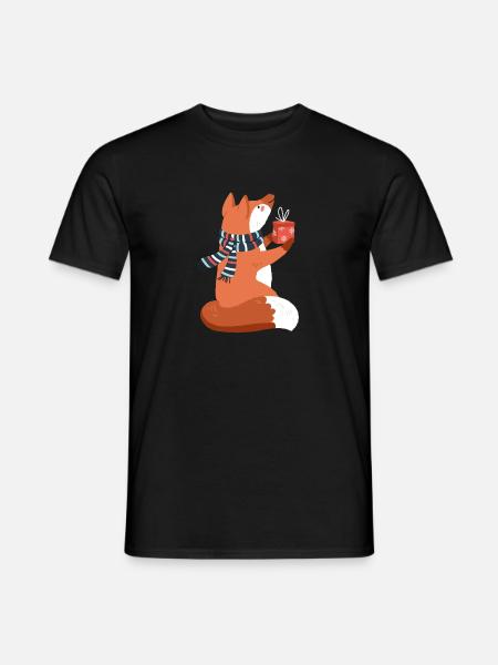 Weihnachten Tier Fuchs Rotfuchs Geschenke - Männer T-Shirt - Schwarz