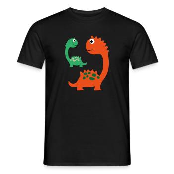 Dino Family - Men's T-Shirt - black - Front - AI Model Male 178 light (178cm)
