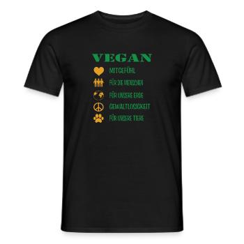 VEGAN Mitgefühl Veganer für Erde und Tiere - Männer T-Shirt - Schwarz - Vorne - AI Model Male 178 light (178cm)