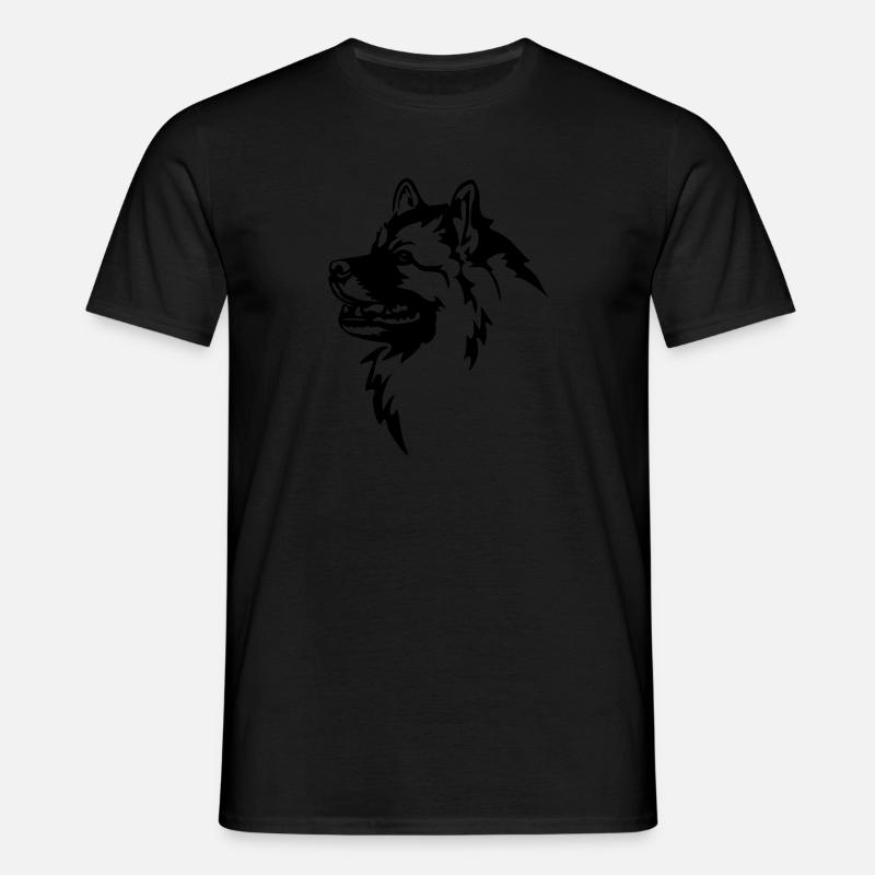 Wolfsspitz Head - Men's T-Shirt - black