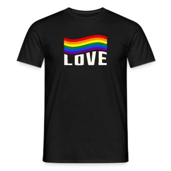 Amour Gay Pride Arc-en-ciel - T-shirt homme - noir - Devant - AI Model Male 178 light (178cm)