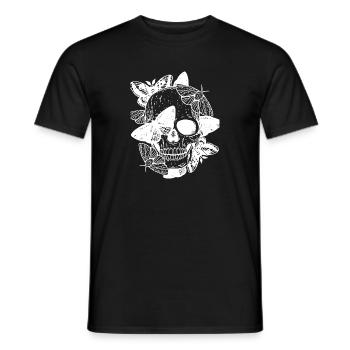 Tête de mort avec des papillons - T-shirt homme - noir - Devant - AI Model Male 178 light (178cm)