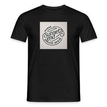 Where Sunsets End, Dreams Begin - Männer T-Shirt - Schwarz - Vorne - AI Model Male 178 light (178cm)