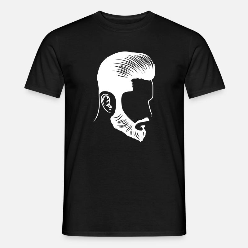 frisur style model bart kopf - Männer T-Shirt - Schwarz