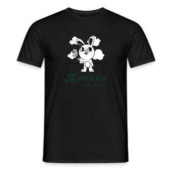 Funny Bonbon Bunny Graphic Cool Rabbit Design - T-shirt homme - noir - Devant - AI Model Male 178 light (178cm)