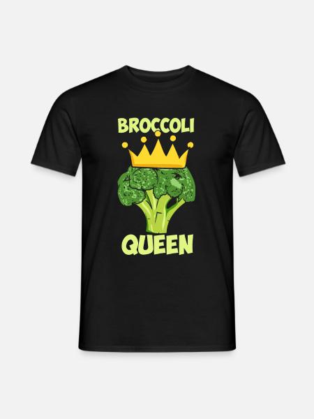 Broccoli Queen Broccoholic Brokkoli Vegan Gemüse - Männer T-Shirt - Schwarz