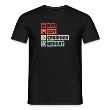 Dizi Cay Cekirdek Repeat türkische Sprüche lustig - Männer T-Shirt - Schwarz - Vorne - AI Model Male 178 light (178cm)