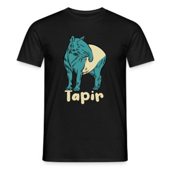 Tapir Strichzeichnung handgezeichnet - Geschenk - Männer T-Shirt - Schwarz - Vorne - AI Model Male 178 light (178cm)