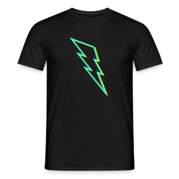 Blitz ϟ - Männer T-Shirt - Schwarz - Vorne - AI Model Male 178 light (178cm)