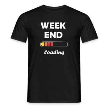 Chargement le week-end - T-shirt homme - noir - Devant - AI Model Male 178 light (178cm)
