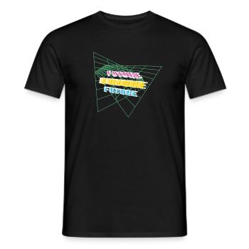 80s Future Computer Retro Vintage - Men's T-Shirt - black - Front - AI Model Male 178 light (178cm)