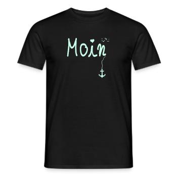 Moin Welcome Moin with Seagull - Men's T-Shirt - black - Front - AI Model Male 178 light (178cm)